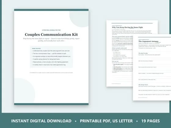 Couples Communication Kit — printable PDF cover preview